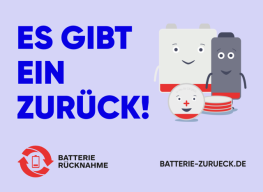 Batterie-zurück: Informationen zur korrekten Batterierückgabe können bei der Kommunikation zur Brandvermeidung unterstützen